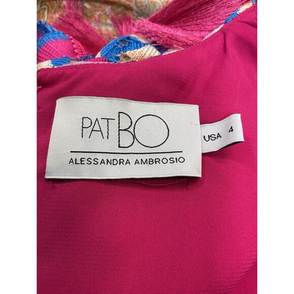 Patbo X 'Alessandra' Pink Ambrioso Crochet Cut Out Maxi Dress Size 4 - Picture 4 of 5